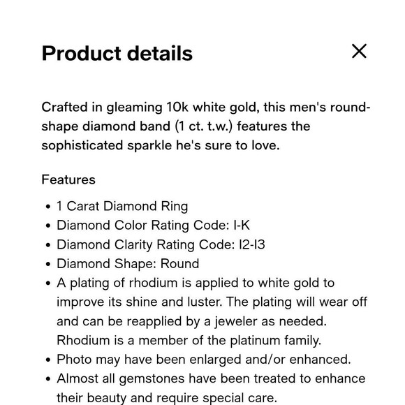 Mens 1ctw Diamond Wedding Band 10k White Gold 10.5 Ring Anniversary By Macy's - Picture 2 of 7